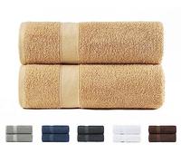 Todocama - Juego de 2 Toallas de baño Grandes, 100% algodón de 550 gsm Extra Suaves, Altamente absorbentes y de Secado rápido. Medida 100x150 cm, Color Beige.