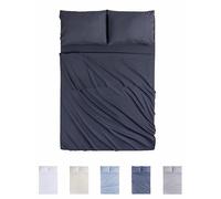 Todocama Juego de Sábanas de 4 Piezas - 4002 - Sábana Bajera Ajustable - Encimera - Dos Fundas de Almohada de 50x80cm (Cama 90x190/200 cm, Gris Oscuro)