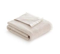 Todocama - Manta de Algodón Extrasuave con Diseño GOFRE, Colcha Multiusos Four Seasons para Sofá, Cama, Funda Decorativa y Manta Fular, (Beige Arena, 230x240cm).