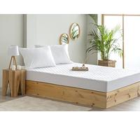 Todocama - Protector de colchón Acolchado antiácaros con Membrana Transpirable e Impermeable y Tratamiento Sanitario. (Cama 160 x 190/200 cm) Blanco