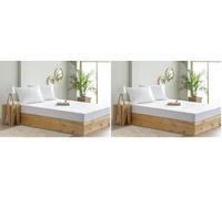 Todocama - Protector de colchón Acolchado antiácaros con Membrana Transpirable e Impermeable y Tratamiento Sanitario. (Cama 105 x 190/200 cm) Blanco (Paquete de 2)