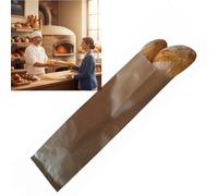 TODOKRAFT Bolsas de Papel Kraft para Pan, 100 Unidades, Varios Tamaños: 9x51cm, 14x51cm, 18x51cm, 23x39cm, para Baguettes, Barras y Hogazas (2 Barras 18+07x51 cm)
