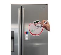 TODOKRAFT Magnetic Whiteboard for Fridge, Apple Design, Dry Erase Message Board with Marker, 25 x 25 cm
