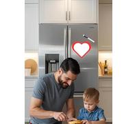 TODOKRAFT Magnetic Whiteboard for Fridge, Heart Design, Dry Erase Message Board with Marker, 25 x 25 cm