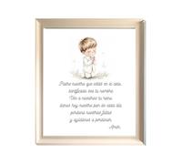 TODOKRAFT Póster Ángel de la Guarda, Jesusito de mi Vida, Decoración Cristiana Infantil, Regalo recién nacido. (Padre Nuestro)