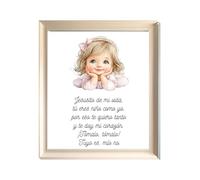TODOKRAFT Póster Ángel de la Guarda, Jesusito de mi Vida, Decoración Cristiana Infantil, Regalo recién nacido. (Jesusito de mi vida - niña)