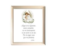 TODOKRAFT Póster Ángel de la Guarda, Jesusito de mi Vida, Decoración Cristiana Infantil, Regalo recién nacido. (Angel de la Guarda con bebe)