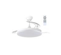 TODOLAMPARA.COM Ventilador de Techo LED Silencioso con Aspas Retráctiles Blanco 48W 5280Lm - Motor DC 6 Velocidades, Luz Regulable, Función Invierno/Verano, Mando a Distancia, BAJO CONSUMO Y ALTO REND