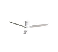 TODOLAMPARA - Ventilador de techo con luz LED 18W motor DC modelo AGUILON Blanco, 3 tonalidades, 3 aspas, 5 velocidades, control remoto, memoria, temporizador, silencioso y bajo consumo