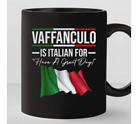TODOLIA (11 onzas Vaffanculo Is Italian For Have A Great Day Taza de café, divertida taza italiana de Italia, taza de bandera italiana, taza de meme italiano, taza de cerámica brillante de humor