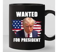 TODOLIA - Taza de café Wanted For President Trump, taza de café oficial de Georgia, taza de Trump 2024, taza de Trump 2023, taza de cerámica brillante de regalo para familiares, amigos, compañeros de