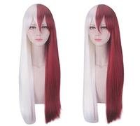 Todoroki So Long Wig Cosplay Costume Boku no Hero Academia Red and White Hair Halloween Party Wigs For Women