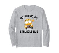 Todos a Bordo del autobús de la Lucha Funny Struggle Bus Broma de Humor Manga Larga