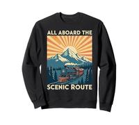 Todos a Bordo del Tren de Ruta escénica Ferrocarril Retro Sudadera