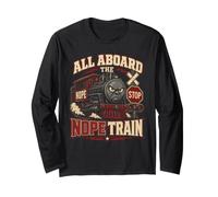 Todos a Bordo del Tren Nope Funny Sarcastic Manga Larga
