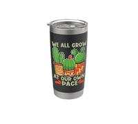 Todos cultivamos nuestro propio ritmo de jardinería planta de cactus suculenta Vaso térmico de acero inoxidable de doble pared