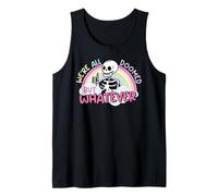 Todos Estamos condenados Pero lo Que Sea Esqueleto, Arco Iris, Humor Divertido Camiseta sin Mangas