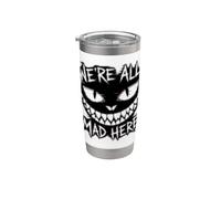 Todos estamos locos aquí Glitch Cheshire Cat Smile Vaso térmico de acero inoxidable de doble pared