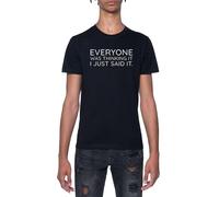 Todos Lo Estaban Pensando Yo Solo Lo Dije Camiseta De Manga Corta Negra con Cuello Redondo para Hombre T-Shirt Short Sleeve Black Crewneck tee For Men
