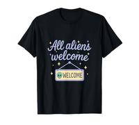 Todos los alienígenas dan la bienvenida a un diseño de humor espacial OV Camiseta
