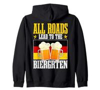 Todos los Caminos conducen al Biergarten Humor de Beber Cerveza Alemana Sudadera con Capucha