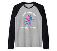 Todos los conejitos Estaban luchando contra el Kung Fu Pascua Camiseta Manga Raglan