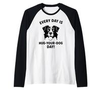 Todos los días abraza tu perro Día de la frontera Collie Camiseta Manga Raglan