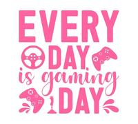 Todos los días son días de juego, citas de jugadores, emblemas, videojuegos, amor por los juegos. Pegatinas artísticas de vinilo 67.2x69.4cm Decoración de tiendas Rosa