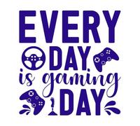 Todos los días son días de juego, citas de jugadores, emblemas, videojuegos, amor por los juegos. Pegatinas artísticas de vinilo 54.6x56.4cm Pegatinas para vidrio Azul oscuro