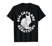 Todos los Gatos Son Hermosos Gato de Angora Turco Divertido Camiseta gráfica económica, Hombre, Negro, M