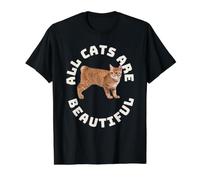 Todos los Gatos Son Hermosos y Divertidos, Amantes y propietarios de Gatos Manx Camiseta gráfica económica, Hombre, Negro, L
