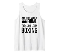 TODOS LOS HOMBRES APRENDEN A BOXEAR, DIVERTIDO BOXEADOR, DECLARACIÓN, CHICO, ENTRENADOR, ESTUDIANTE Camiseta sin Mangas