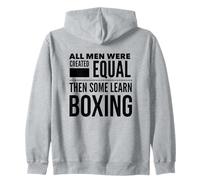TODOS LOS HOMBRES APRENDEN A BOXEAR, DIVERTIDO BOXEADOR, DECLARACIÓN, CHICO, ENTRENADOR, ESTUDIANTE Sudadera con Capucha