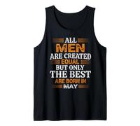 Todos los Hombres Creados Iguales Los Mejores Nacen en Mayo Cumpleaños Camiseta sin Mangas