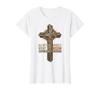 Todos mis Modelos a Seguir fueron a la cárcel Eventos de la Iglesia Cristiana Camiseta gráfica económica, Mujer, Blanco, XL