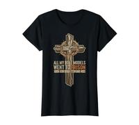 Todos mis Modelos a Seguir fueron a la cárcel Eventos de la Iglesia Cristiana Camiseta gráfica económica, Mujer, Negro, XL