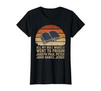 Todos mis Modelos a Seguir fueron a prisión Vintage Sunset Camiseta gráfica económica, Mujer, Negro, S