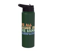 Todos nos reímos en el mismo idioma Vintage ESL Teacher Stainless Steel Insulated Water Bottle
