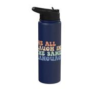 Todos nos reímos en el mismo idioma Vintage ESL Teacher Stainless Steel Insulated Water Bottle