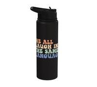 Todos nos reímos en el mismo idioma Vintage ESL Teacher Stainless Steel Insulated Water Bottle