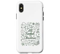 Todos reservados para Christmas Holiday Reader Bookish Doodle Carcasa para iPhone X/XS