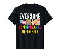 Todos se comunican de Manera Diferente Educación Especial Autismo Camiseta