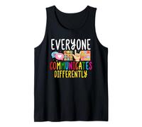 Todos se comunican de Manera Diferente Educación Especial Autismo Camiseta sin Mangas