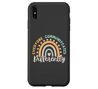 Todos se comunican de Manera Diferente patólogo del Habla Arco Iris Carcasa para iPhone XS MAX