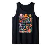 Todos Somos Diferentes Ninguno de Nosotros es Menos Consciente del Autismo Camiseta sin Mangas