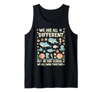 Todos Somos Diferentes, Pero en Esta Escuela nadamos Todos Juntos Camiseta sin Mangas