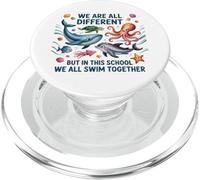 Todos Somos Diferentes, Pero en Esta Escuela nadamos Todos Juntos PopSockets PopGrip para MagSafe