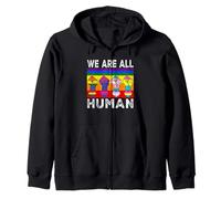 Todos Somos Humanos Bandera del Arco Iris Orgulloso Gay Mes Sudadera con Capucha