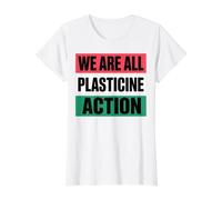 Todos Somos Plastilina Acción Camiseta gráfica económica, Mujer, Blanco, XL