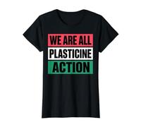 Todos Somos Plastilina Acción Camiseta gráfica económica, Mujer, Negro, XL
